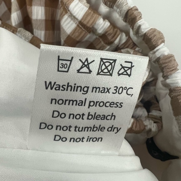 Women's Gingham Balloon Midi Skirt - Beige - Picture 10 of 10